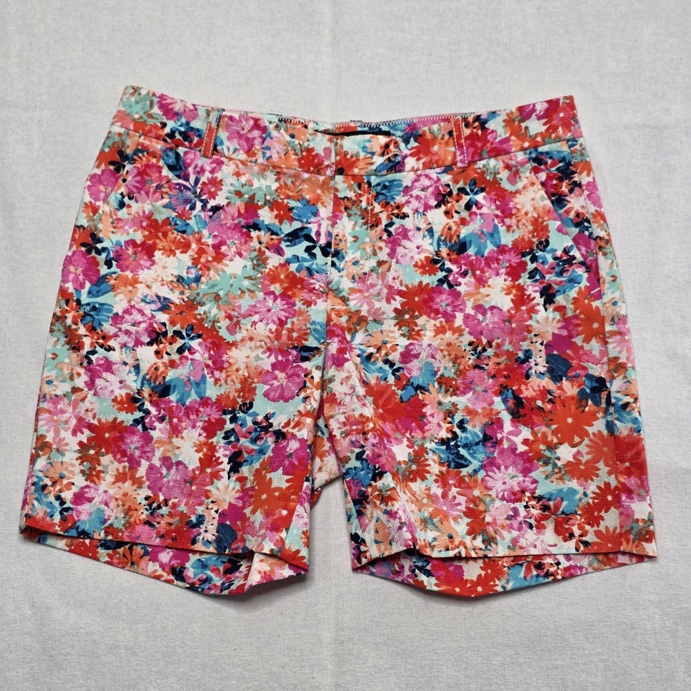 J. Crew Brushstroke Marigold 6" Floral‎ Shorts Cotton Blend Womens Size 2